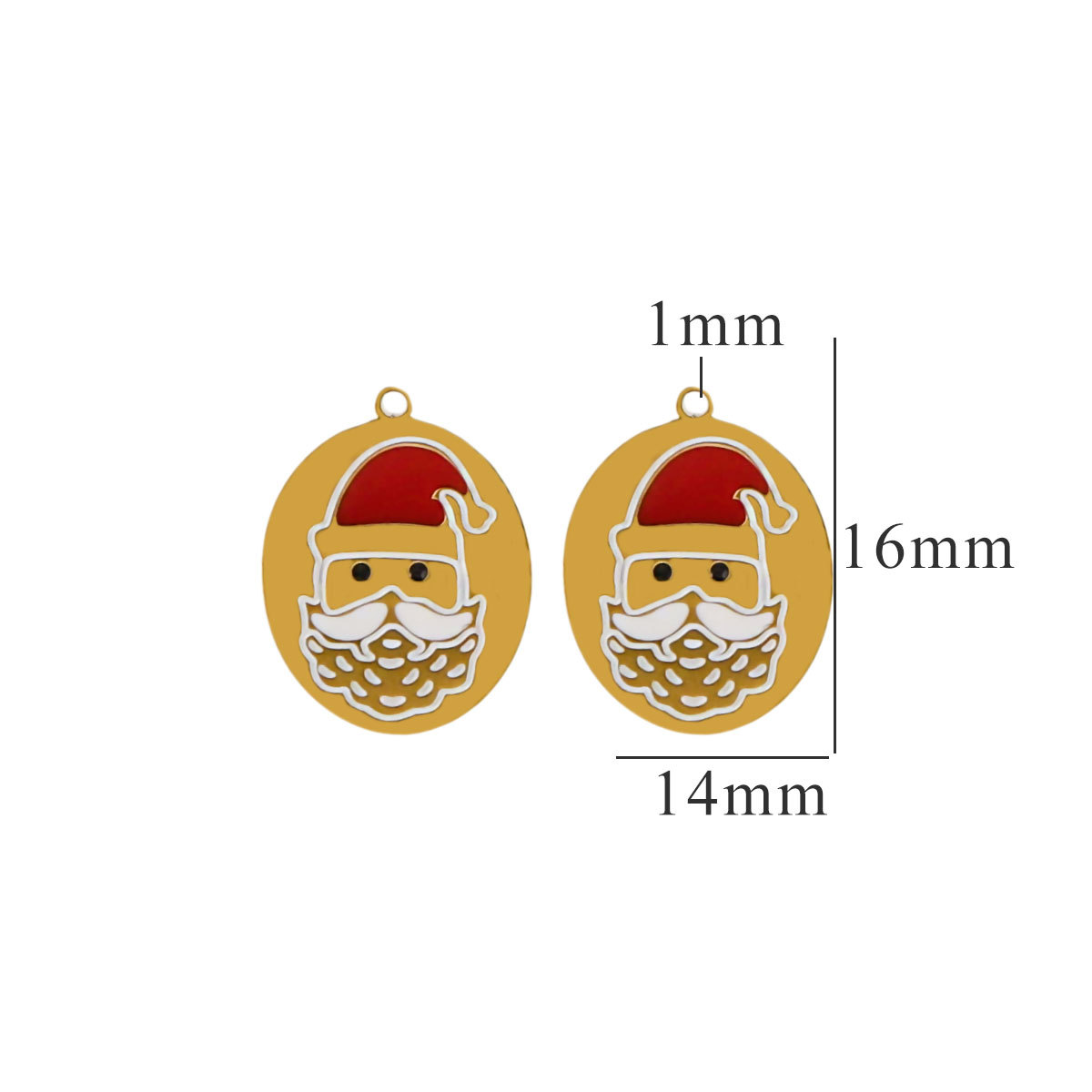 Yellow / 1 Piece Simple Series Cute Cartoon Santa Claus Stainless Steel  Gold Color Unisex Pendants Picture14